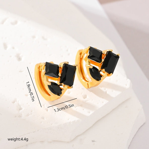 Earrings Various Colours Of Zircon For Women Fashion Commuting Jewelry