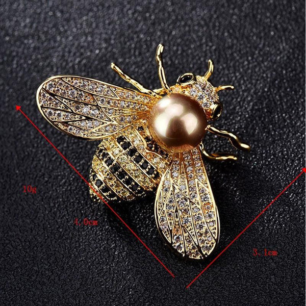 Brooches Animal Bee Brooch Pin Accessories Alloy With Diamond Inlay