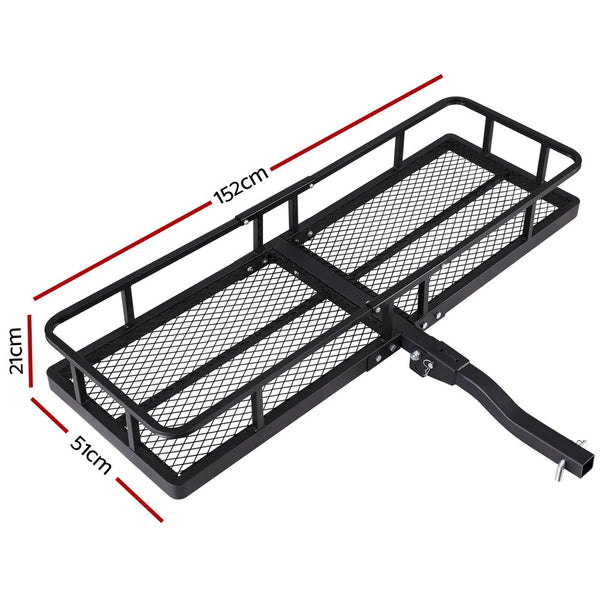 Roof Racks Giantz Universal Car Roof Rack Foldable Hitch Basket Cargo Carrier 152Cm Black