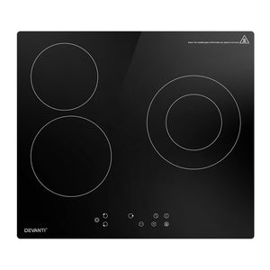 Cooktops Devanti Electric Ceramic Cooktop 60Cm Kitchen Cooker 4 Burner Hob Touch Control 5200W