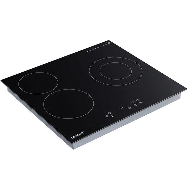 Cooktops Devanti Electric Ceramic Cooktop 60Cm Kitchen Cooker 4 Burner Hob Touch Control 5200W