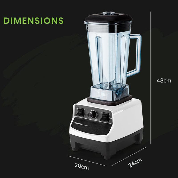 Countertop Blenders Polycool 2L 2200W Commercial Grade Blender With Bpa Free Jug For Drink Smoothie Food Ice White