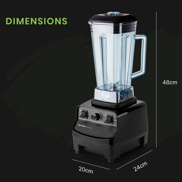 Countertop Blenders Polycool 2L Commercial Blender Mixer Food Processor Smoothie Ice Crush Black