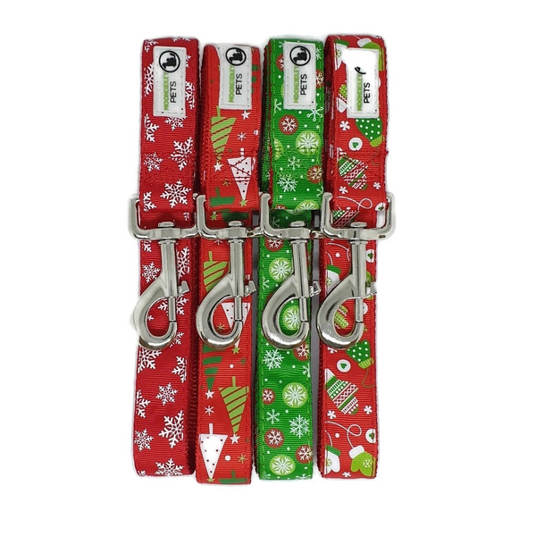 Leads & Head Collars Christmas Dog Leashes 1.2M Moondidley Pets Red Xmas Tree