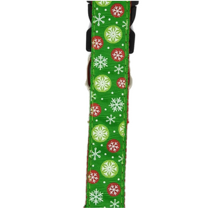 Leads & Head Collars Christmas Dog Leashes 1.2M Moondidley Pets Green Snow Flakes