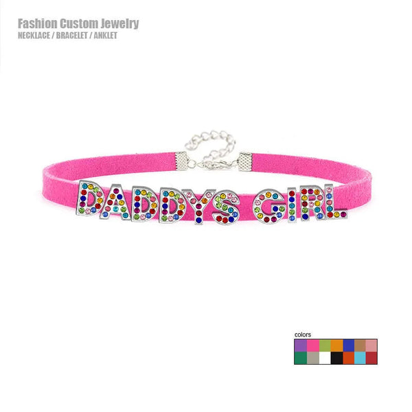 Necklaces & Pendants Colorful Letters Daddys Girl Choker Necklace Custom Collar Fashion Jewellery