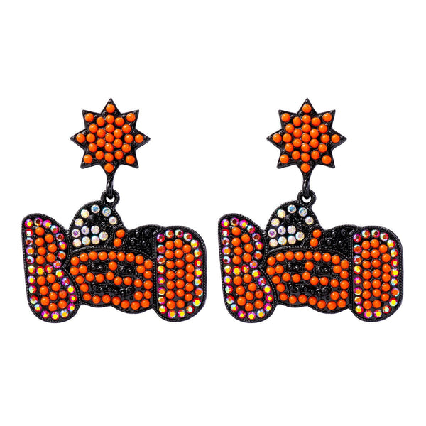 Earrings Cartoon Pumpkin Pearl Halloween Ghost Face For Festive Occasions