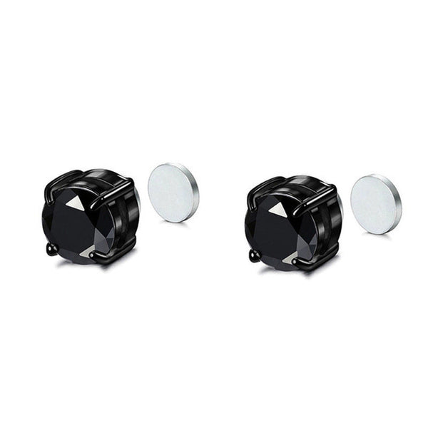 Earrings Magnetic Ear Clip For Men And Women Zircon Four Claw Single