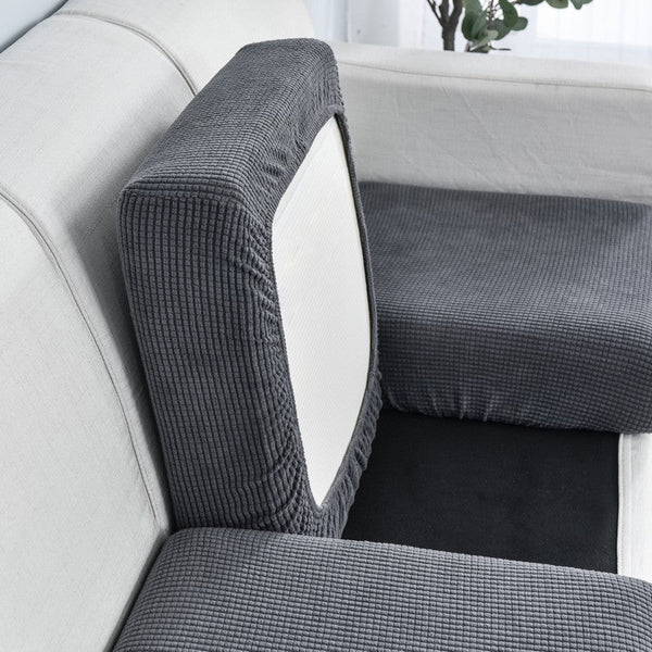 Slipcovers Sofa Cover Dark Gray Polyester Thick Stretchable Cushion Slipcover For Living Room