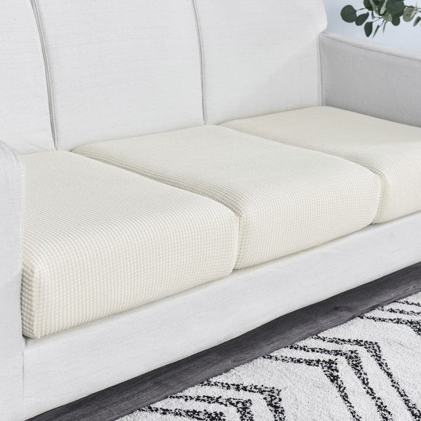 Slipcovers Sofa Cover White Polyester Thick Stretchable Cushion For Living Room