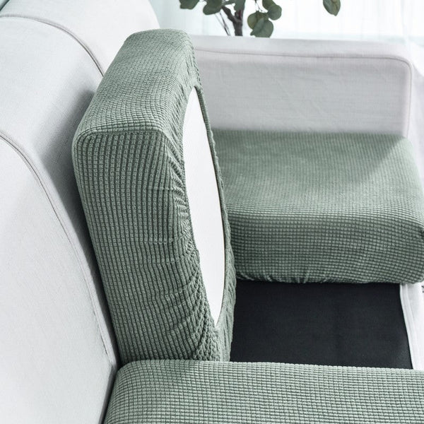 Slipcovers Sofa Cover Cypress Green Polyester Thick Stretchable Cushion For Living Room