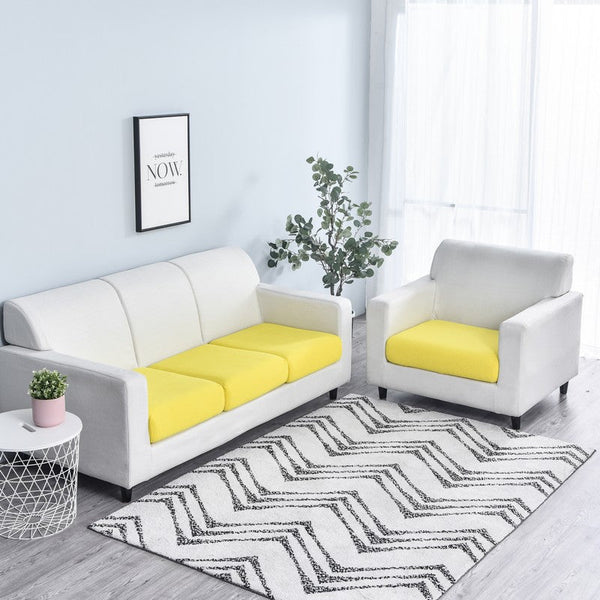 Slipcovers Sofa Cover Yellow Polyester Thick Stretchable Cushion For Living Room