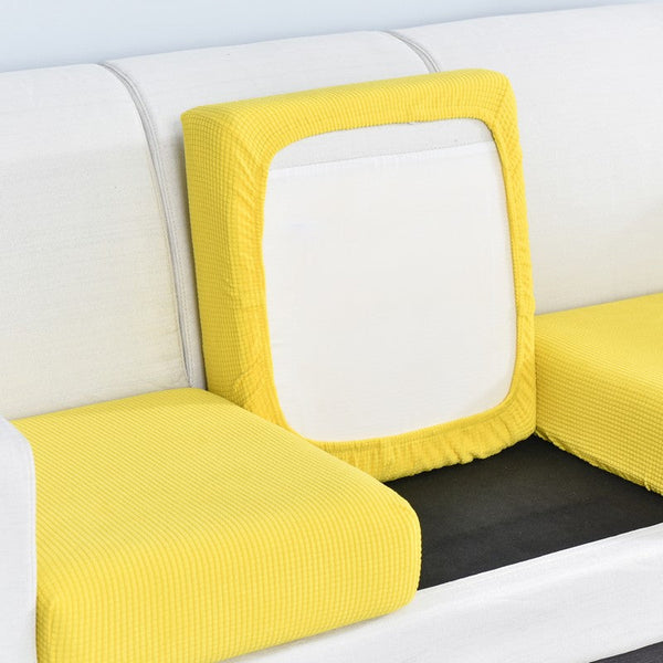 Slipcovers Sofa Cover Yellow Polyester Thick Stretchable Cushion For Living Room