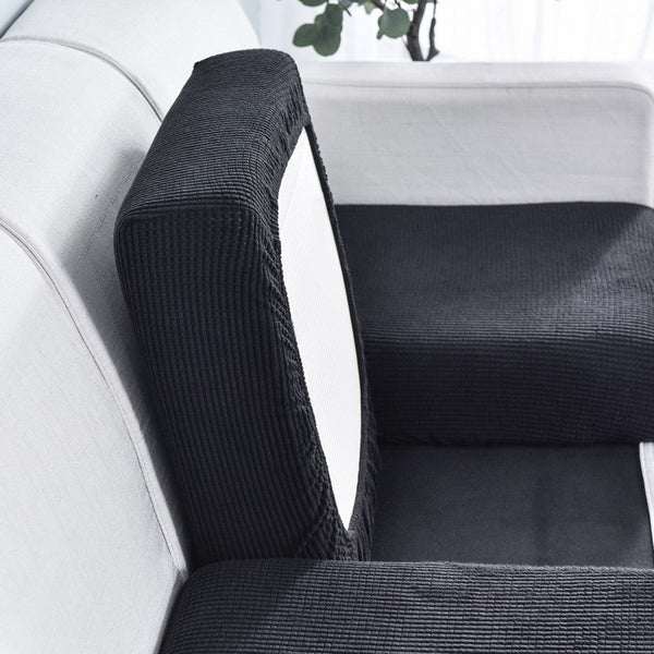 Slipcovers Sofa Cover Black Polyester Thick Stretchable Cushion For Living Room