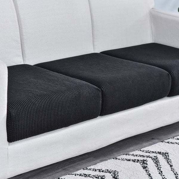 Slipcovers Sofa Cover Black Polyester Thick Stretchable Cushion For Living Room