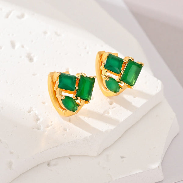 Earrings Various Colours Of Zircon For Women Fashion Commuting Jewelry