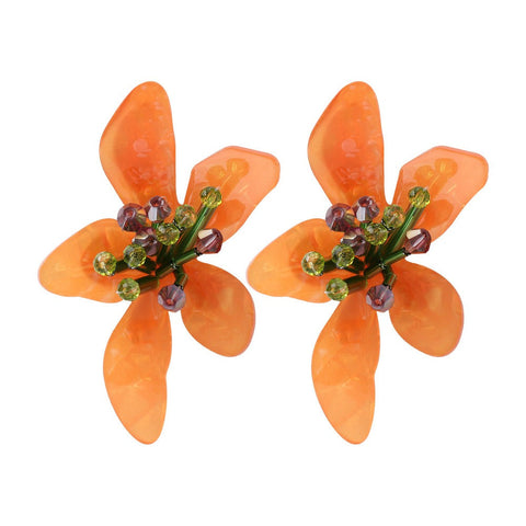 Earrings Acrylic Flower Retro Beach Style Trendy Womens Jewelry Accessories