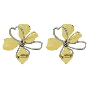 Earrings Metal Cold Wind Flower For Women Personalised Alloy Accessory