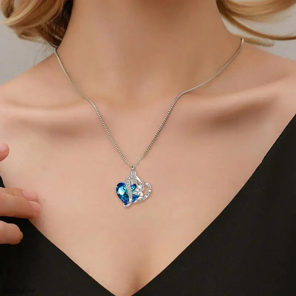 Necklaces & Pendants Elephant Double Heart Blue Crystal Pendant Ash Holder Memorial Necklace