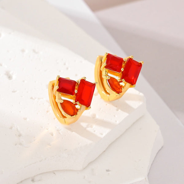 Earrings Various Colours Of Zircon For Women Fashion Commuting Jewelry