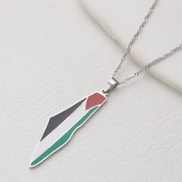 Necklaces & Pendants Titanium Steel Stainless Drip Glue Middle East Israel Palestine Map Pendant Necklace