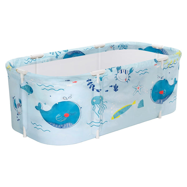 Baths Weisshorn Foldable Bathtub Pvc Spa Bucket Inflatable Cushion 132X65cm Blue