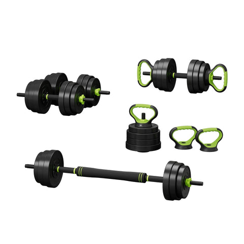 Dumbbells Everfit 25Kg Adjustable Set Kettle Bell Weight Plates Barbells Gym