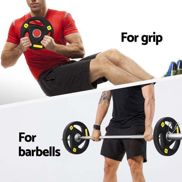 Barbells & Attachments Everfit Barbells Set 16Kg 120Cm Dumbbells Plate Weight Lifting Home Gym