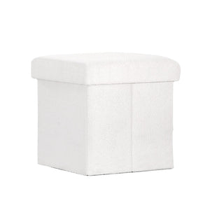 Ottomans, Footstools & Poufs Artiss Ottoman Storage Foot Stool Square Teddy Fabric White