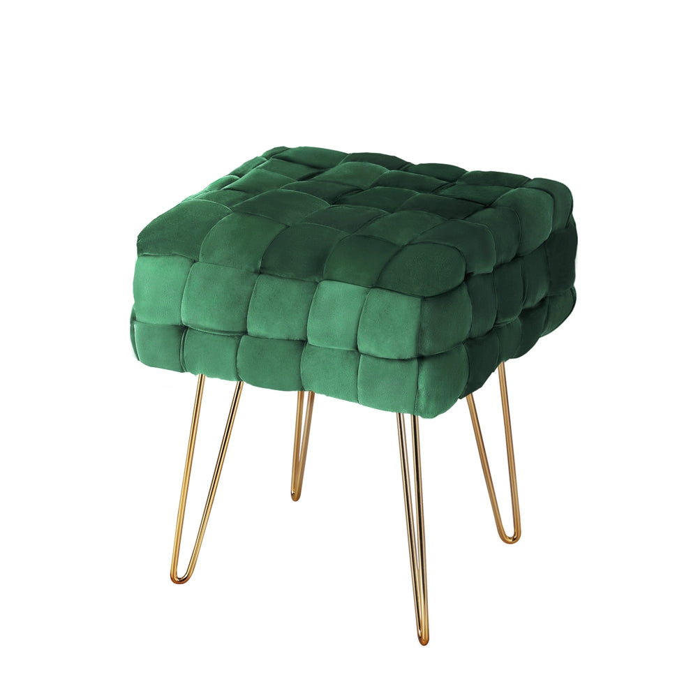 Ottomans, Footstools & Poufs Artiss Ottoman Foot Stool Woven Velvet Green