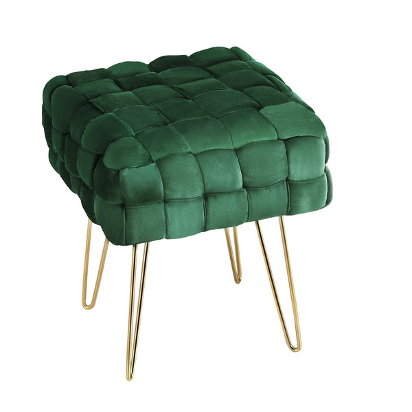 Ottomans, Footstools & Poufs Artiss Ottoman Foot Stool Woven Velvet Green