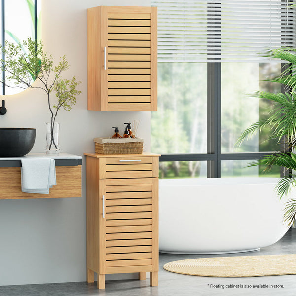 Bathroom Cabinets Artiss Bathroom Storage Cabinet 70Cm Wooden 2 Tier Shelf Wall Mounted Jill