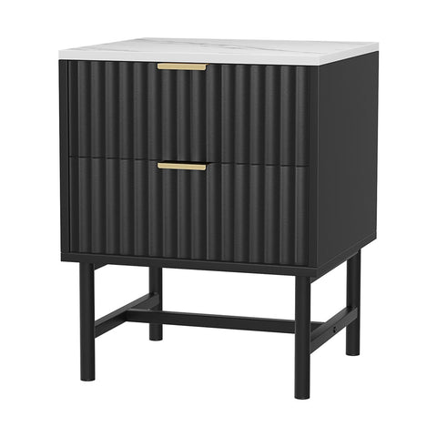 Bedside Tables Artiss Bedside Table 2 Drawers Black