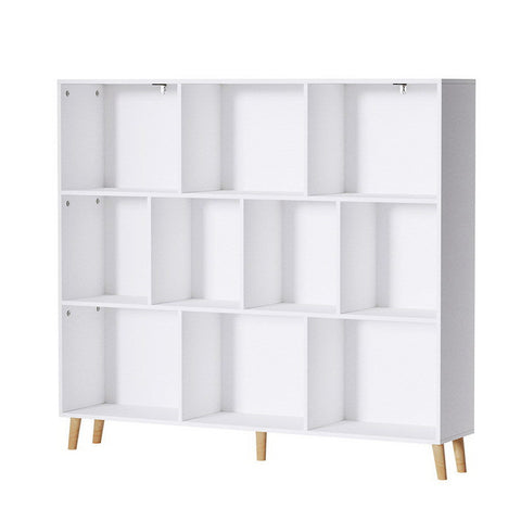 Bookshelves Artiss Bookshelf 3 Tiers 10 Cubes Cora White