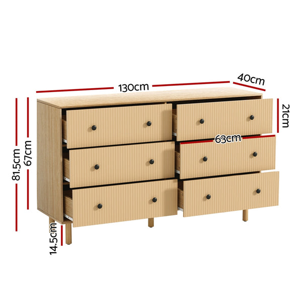 Dressers & Chests of Drawers Artiss 6 Chest Of Drawers Tallboy Cabinet Ruth Pine