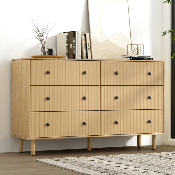 Dressers & Chests of Drawers Artiss 6 Chest Of Drawers Tallboy Cabinet Ruth Pine