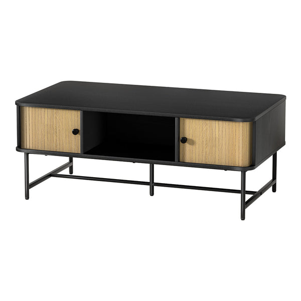 Coffee Tables Artiss Coffee Table Sliding Drawer Door Black Boris