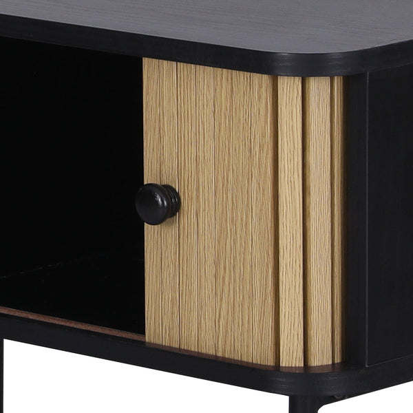 Coffee Tables Artiss Coffee Table Sliding Drawer Door Black Boris