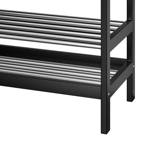 Shoe Racks Artiss Shoe Rack Cabinet Bamboo Bench 10 Paris Black