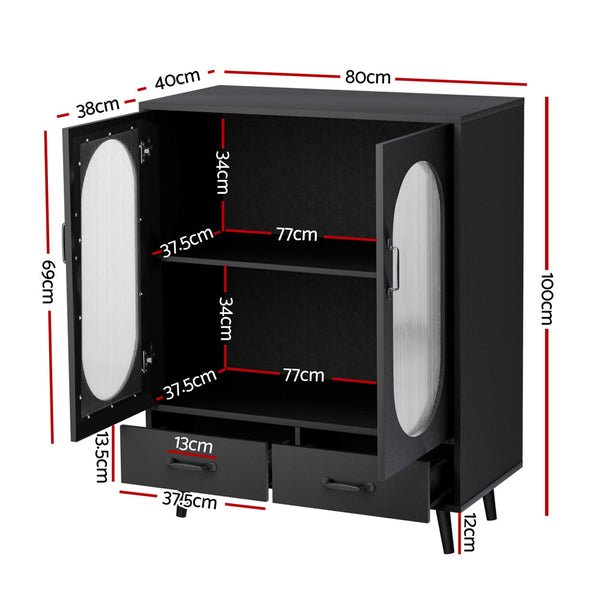 Sideboards & Buffets Artiss Buffet Sideboard Double Doors Black