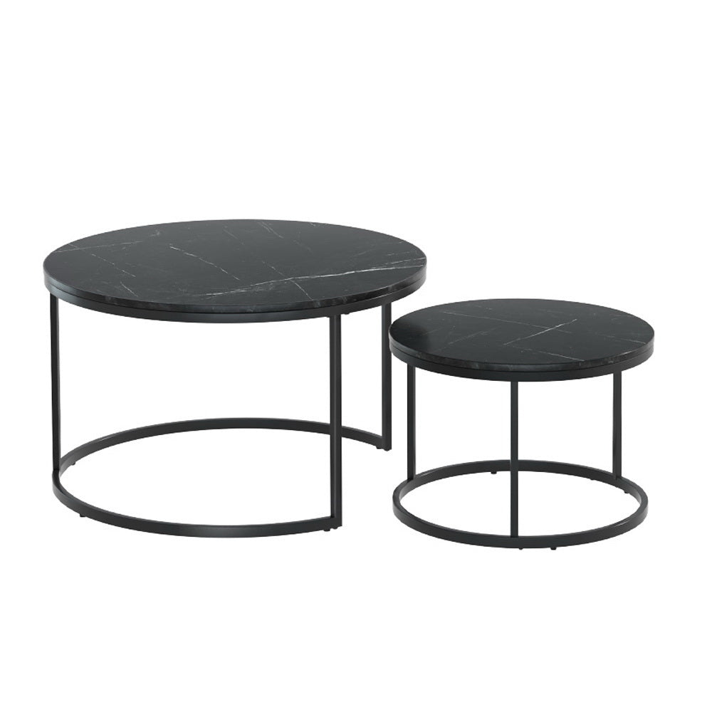 Coffee Tables Artiss Nesting Coffee Table Set Of 2 Marble Effect Tika