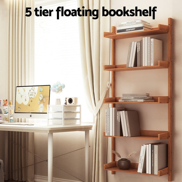 Bookshelves Artiss Bookshelf Floating Shelf Capiz Oak