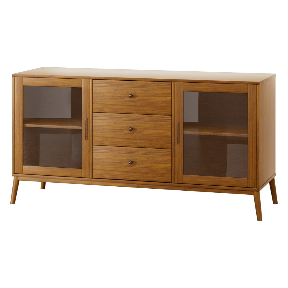 Sideboards & Buffets Artiss Buffet Sideboard Glass Doors Oak