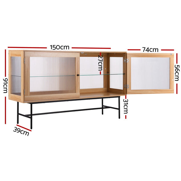 Sideboards & Buffets Artiss Buffet Sideboard Double Doors Oak