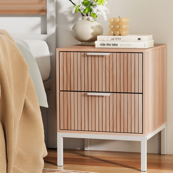 Bedside Tables Artiss Bedside Table Drawers Side End Storage Cabinet Nightstand Pine Lura