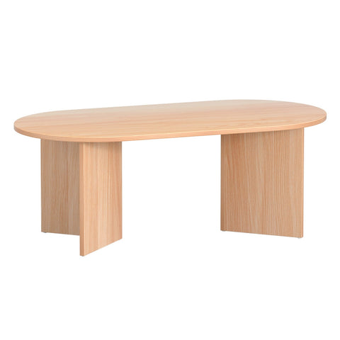 Coffee Tables Artiss Coffee Table Oval 110Cm Pine Alva