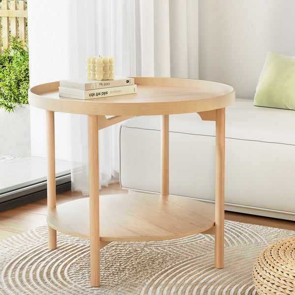 Coffee Tables Artiss Coffee Table Side Round 70Cm