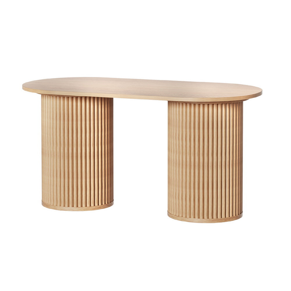 Coffee Tables Artiss Coffee Table Oval 100Cm Pine Samuel