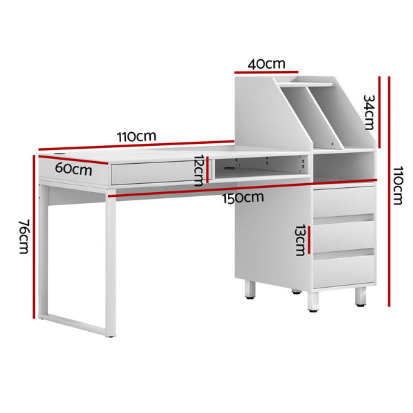 Home Office Desks Artiss Computer Desk Office Study Desks Table Drawer Bookshelf