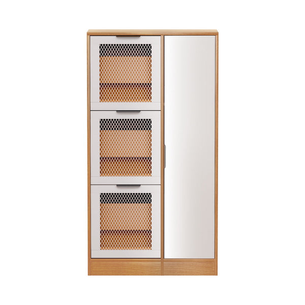 Shoe Cabinets Artiss Mirror Shoe Cabinet White Mesh